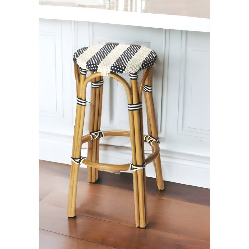 Chaise de bar en rotin Stockett, Tabouret de bar (siège d'une hauteur de 30 po), Brun