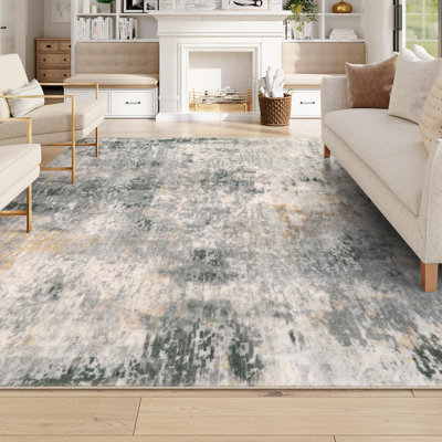 Kayo Modern Abstract Washable Area Rugs for Bedroom Soft Large Accent Carpet for Living Room Home Decor