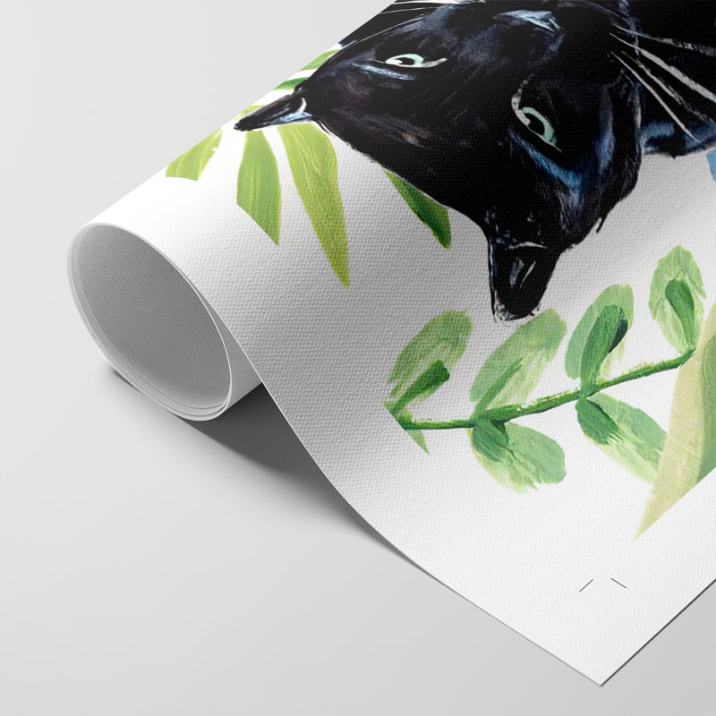 Panther's Paradise II - Impression sur toile seulement - NON-CADRE, H 18 po x l 12 po