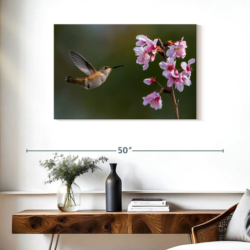 Colibri fleur de cerisier Brampt, H 24 po x l 36 po
