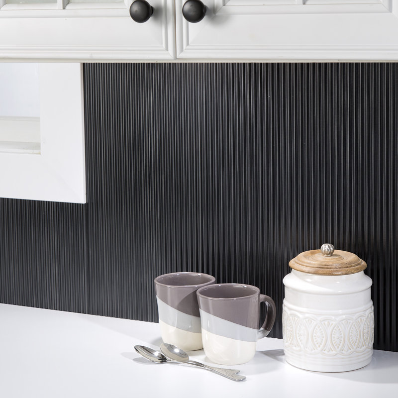 Ensemble de dosseret décoratif en vinyle FASÄDE 15 pieds carrés, Onyx brossé