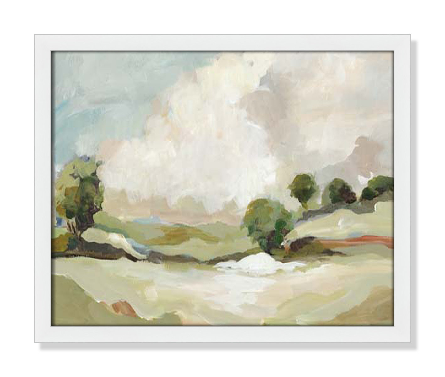 Pastoral Land by Allison Pearce, 16" H x 19" W x 1.25" D, White