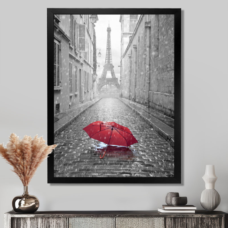 Reproduction de photo - Paysage urbain vue Eiffel Paris, Avec cadre, H 32 po x l 24 po, Noir