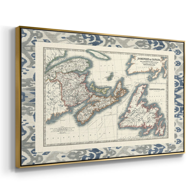 Carte du Canada bordée, H 17 po x l 25 po x P 2 po, Or