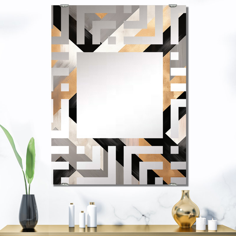 Adjanohoun - Miroir mural géométrique abstrait MIR134587, 40 po x 30 po
