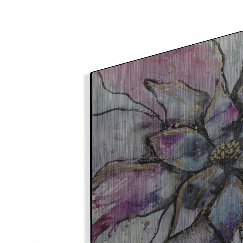 Luxe en métal «Blooming 3» par Britt Hallowell, «Blooming 3» par Britt Hallowell, H 12 po x l 12 po