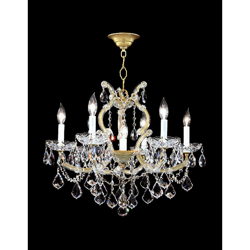 Maria Theresa 7 - Light Chandelier, Clear, Swarovski Strass, Gold Lustre
