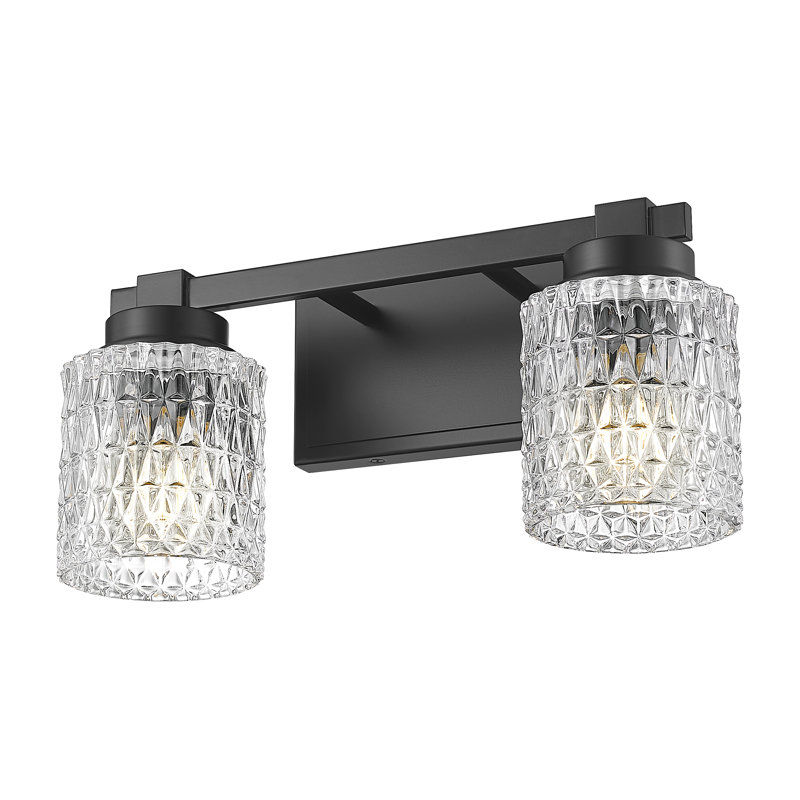 Jacqueline 15.75 inch Matte Black 2 Light Vanity, Matte Black