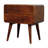Solid Wood Large Curved Chestnut Bedside