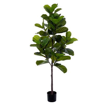66" Green Artificial Potted Real Touch Fiddle Leaf