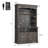 72" Farmhouse Coffee Bar Cabinet with LED Lights, Microwave Stand and Kitchen Pantry Storage Sideboard-894559715