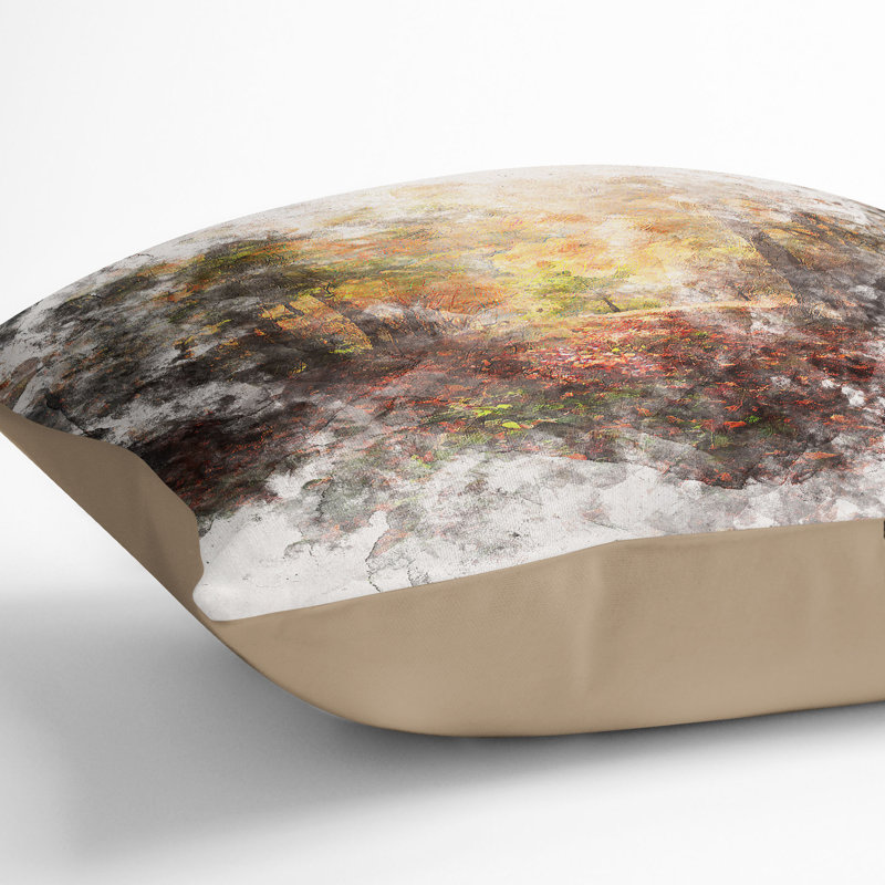 Sunlight Through the Trees Cushion with Filling, 55cm H x 55cm W x 20cm D, Stone