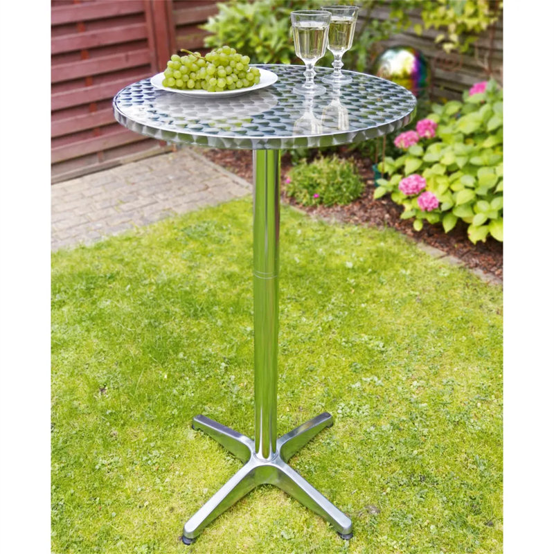 Foliding Bistro-Bar Table Aluminium Round 60 x 60 x (58-115)cm