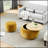 Luxurious Round Storage Ottoman with 2-in-1 Function, Dark Yellow, Ideal for Modern and Classic Interiors-1149830008