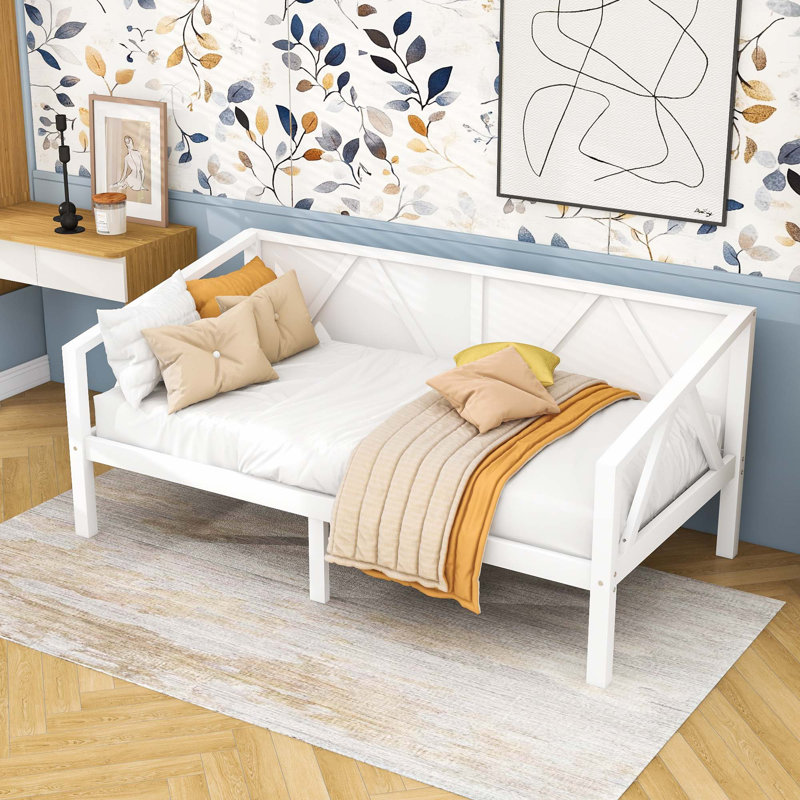Wood Daybed with Elegant Design and Additional Storage Space, Twin, White