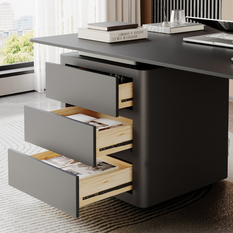 Bureau en granit - Bureau avec tiroirs, H 29,53 po x l 47,24 po x P 23,62 po