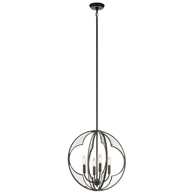 Lustre 4 lumières Grisham, Bronze vieilli