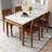 White + Nut-brown Rectangular Sintered Stone + Solid Wood Dining Table-104453341
