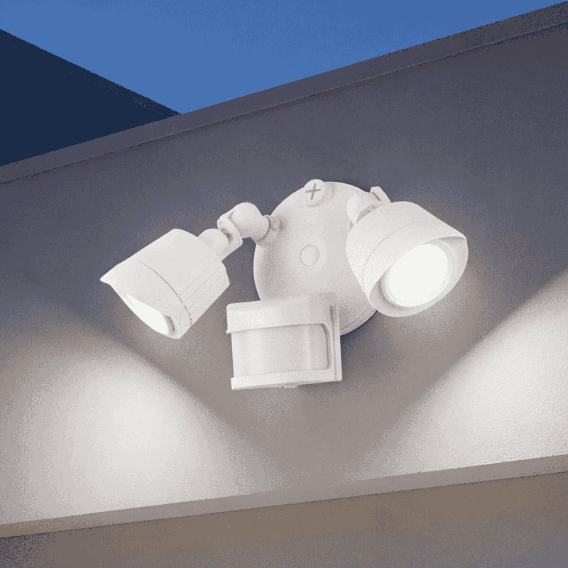 Projecteur extérieur de sécurité 120 fils à DEL 2 fils avec détecteur de mouvement, Blanc