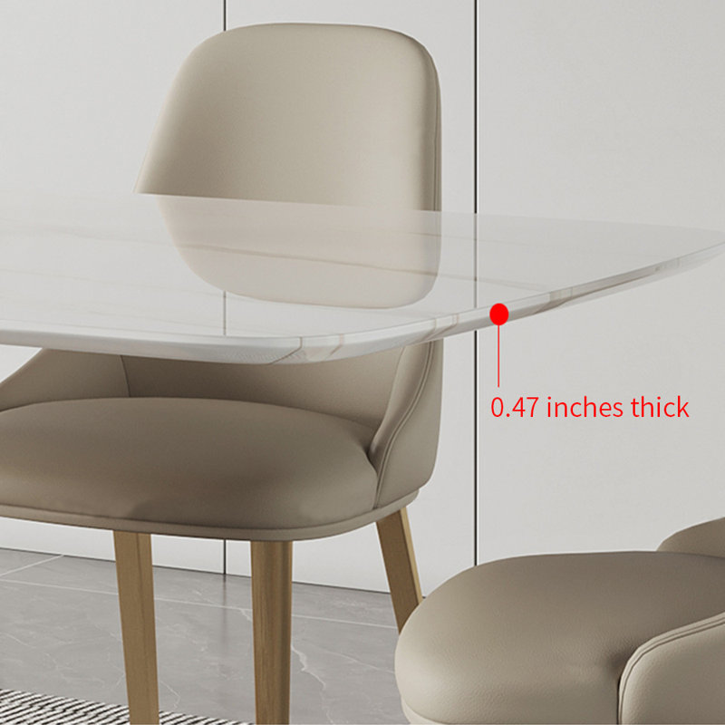 Ensembles de table de salle à manger familiale légère et luxueuse, H 29,5 po x L 70,9 po x l 35,4 po