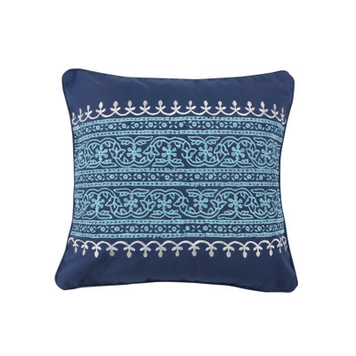 Chandra Indigo Teal Embroidered Pillow