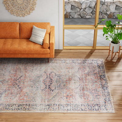 Tapis oriental rose / bleu Dieter