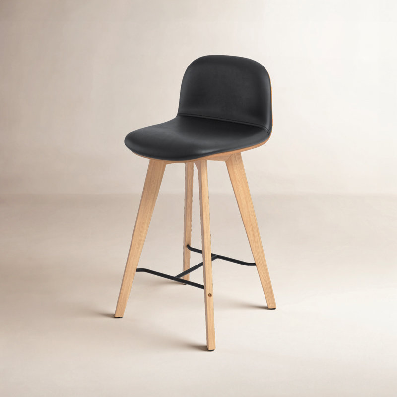 Caspian Bar Stool, Counter Stool (25.5” Seat Height), Brown Top Grain Leather