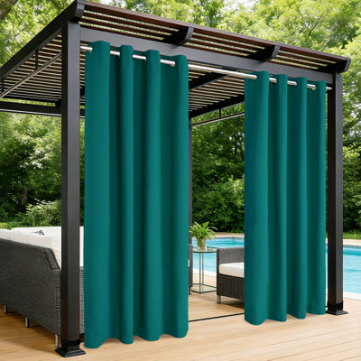 100% Olefin Waterproof Grommet & Back Tab Blackout Outdoor Curtains For Patio