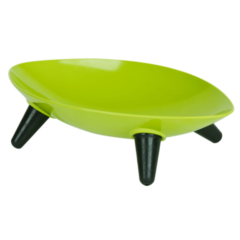 Pet Life Melamine Couture Sculpture Single Dog Bowl, Green