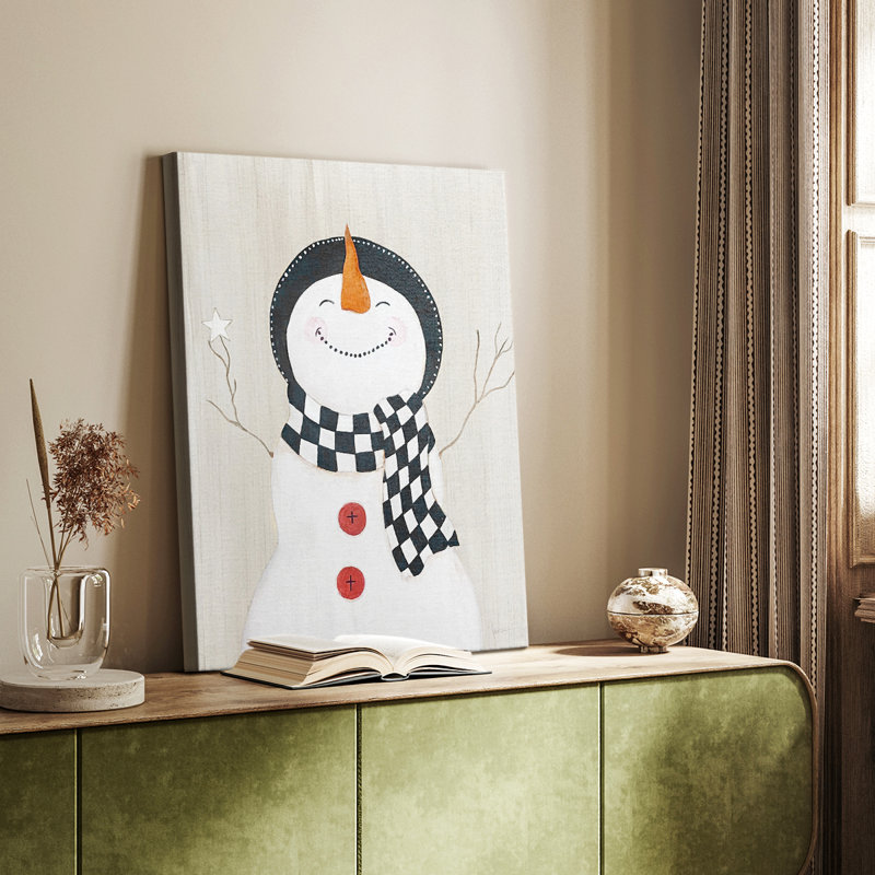Bonhomme de neige festif II - galerie Cavas sur mesure, H 18 po x l 12 po