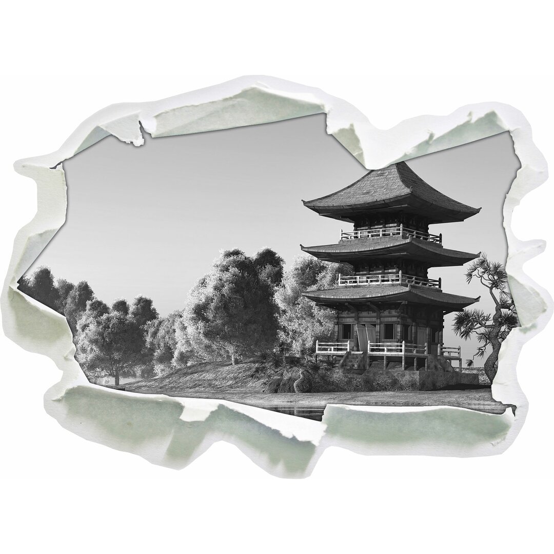 Wandtattoo Prachtvoller asiatischer Tempel am See