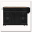 Îlot de cuisine de 58 po avec rangement, porte de grange coulissante et porte latérale en grille en métal 58 po, îlot de cuisine sur roulettes avec support à épices-1988606269