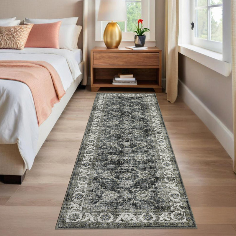 Abstract Area Rug, Gray, Rectangle 80 x 150 cm
