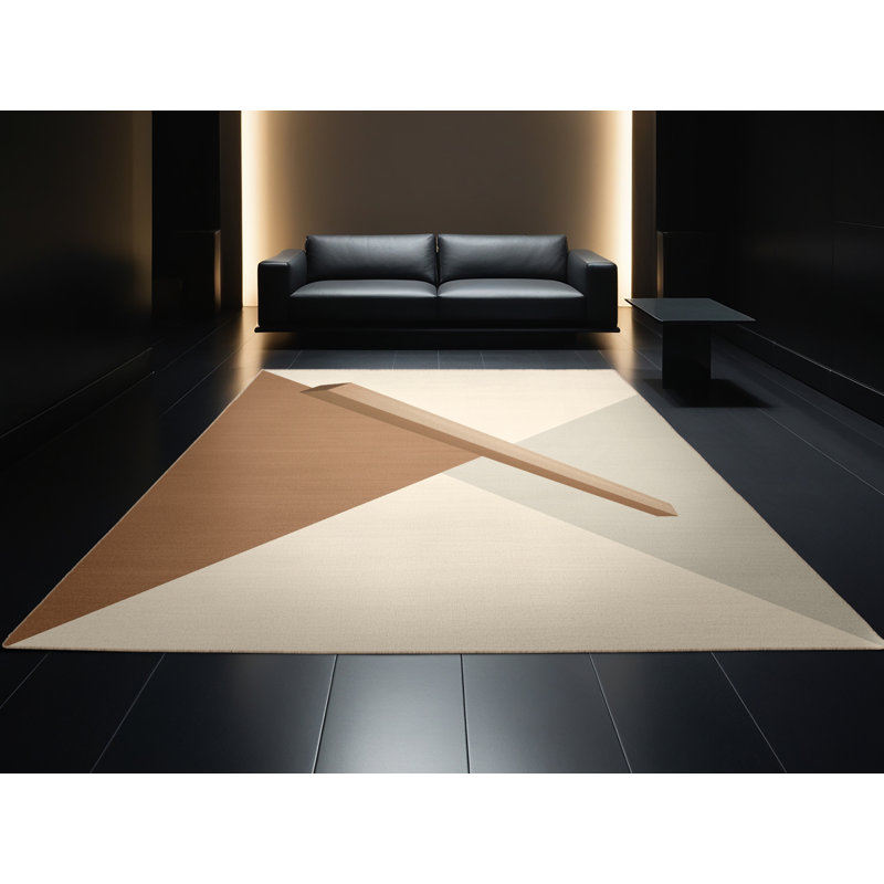 Machine Washable Rayan Gymnastics Balance Beam Minimalist Rug in Beige – Beige Binding, 2x5