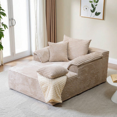 Méridienne intérieure de 50 po surdimensionnée, canapé-lit en velours côtelé désossé, canapé-lit à siège profond, fauteuils de lecture, canapés en nuage pour le salon, aucun assemblage requis