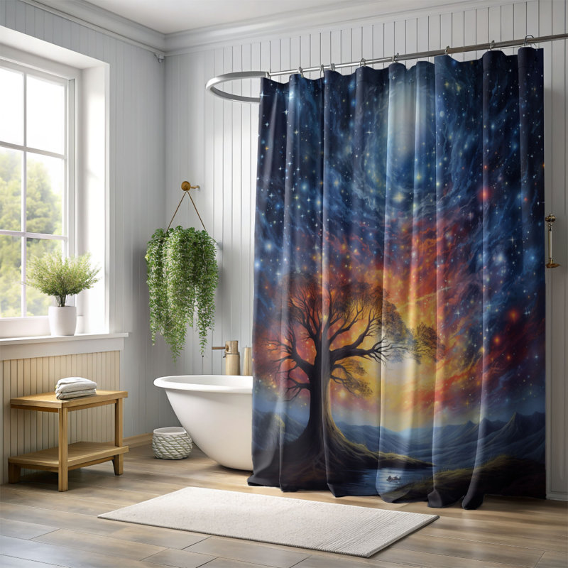 Rideau de douche standard 1 pièce Celestial Tides, H 74 po x l 40 po