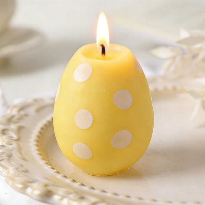 Easter Polka Dots Scented Egg Shaped Candle Gift Decorative Item