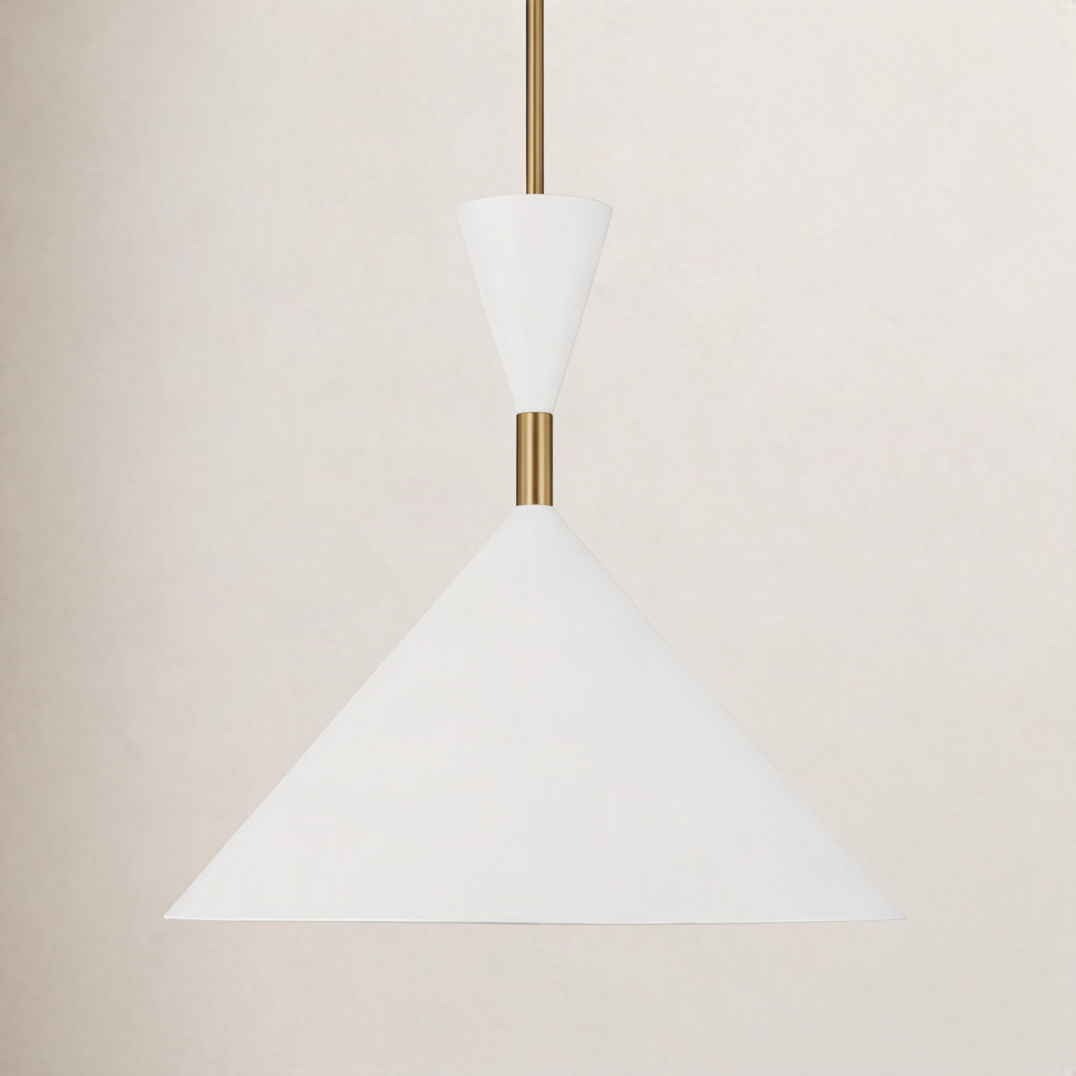 Dimmable Single Light Pendant, 23.25" H x 24" W x 24" D, Burnished Brass