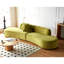 Canapé courbé avec coussins décoratifs, canapé de luxe en velours 6 places avec demi-lune et mousse haute densité-322228957