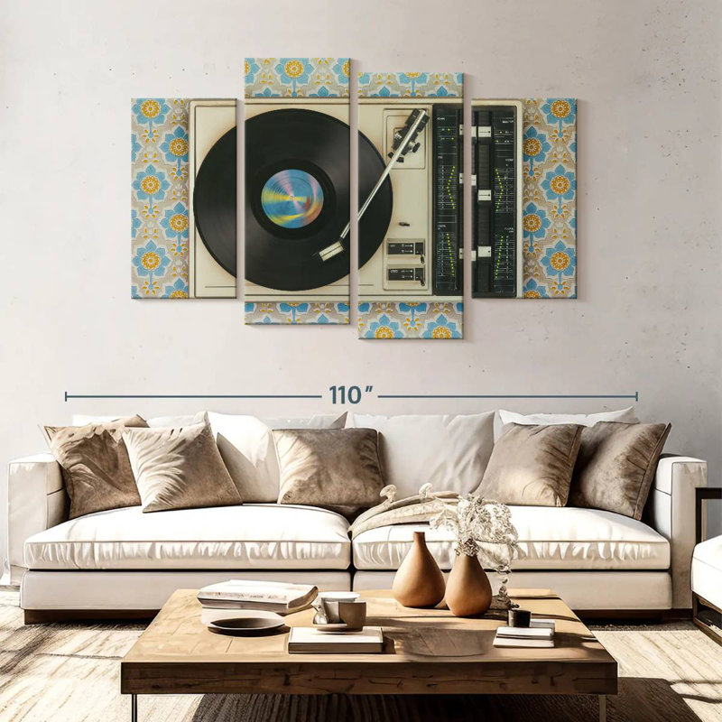 Abarca Old Vinyl Record, 54" H x 84" W