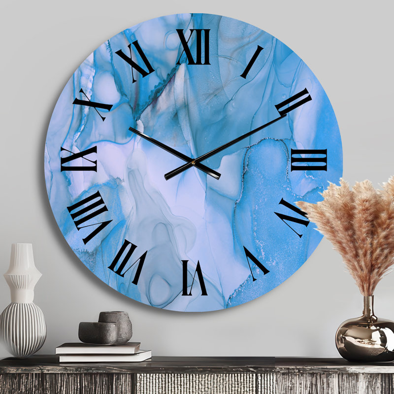 Horloge murale Tender, Petit, Turquoise / noir