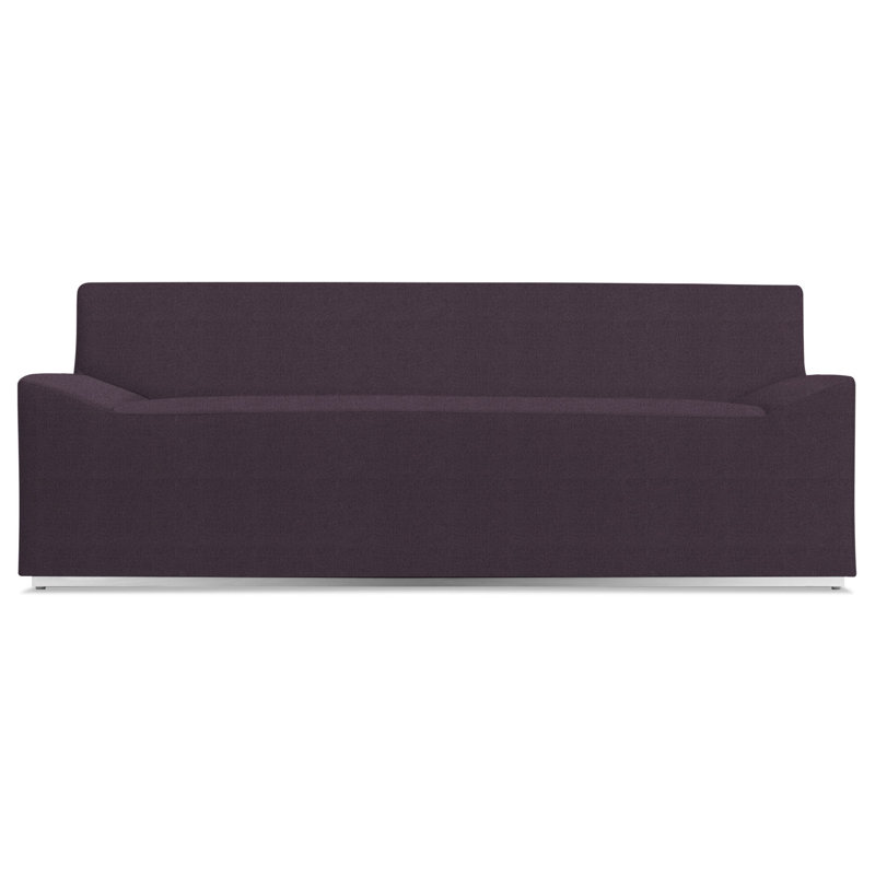 Couchoid Leather Sofa, Slate Genuine Leather, 28" H x 75" W x 34" D