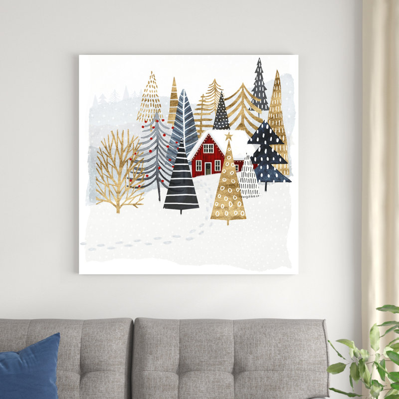 «Christmas Chalet I» par Victoria Borges - impression sur toile tendue, H 36 po x l 36 po
