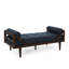 Chaise longue confortable en tissu bleu marine avec une base lisse au look contemporain et piqué gaufré
