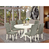6 - Person Solid Wood Solid Wood Top Pedestal Dining Set