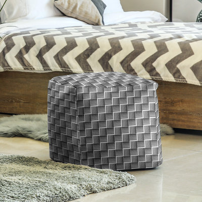Repose-pieds cubique à rayures classic basketweave