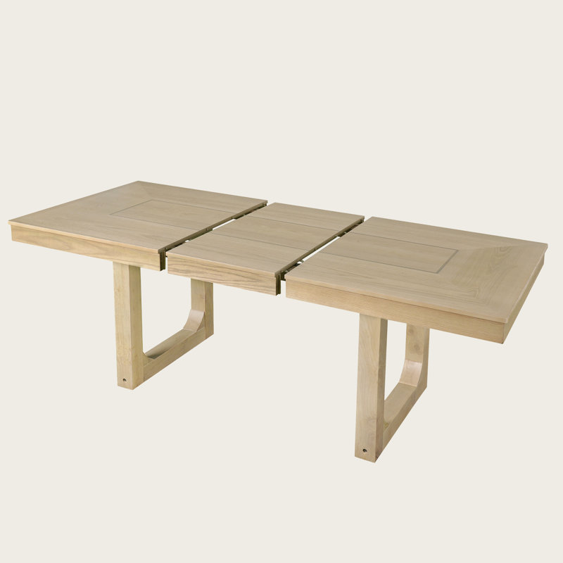 7-Piece Farmhouse Extendable Dining Table Set, 78" Rustic Wooden Table with 6 Upholstered Chairs, Gray/Yellow, Natural