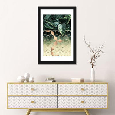 «Leaves And Cubes II» par Elisabeth Fredriksson, impression sur toile tendue