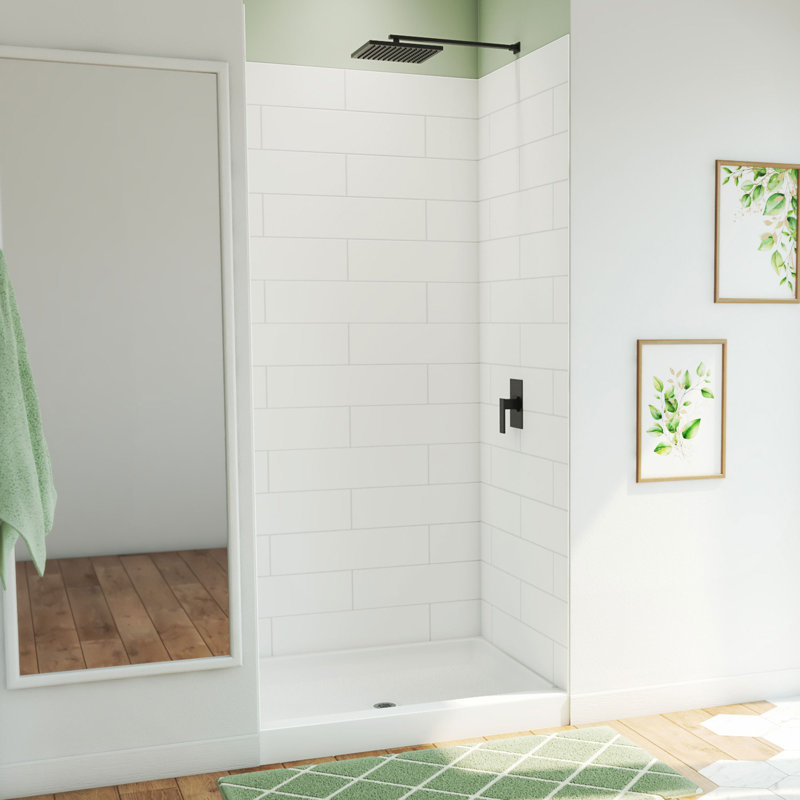 Dreamstone 42 W x 34 D x 84 H Rectangle Shower Stall and Base Included