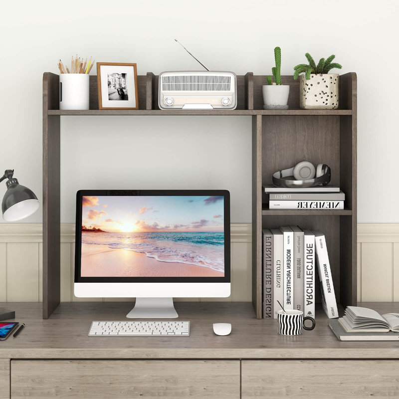 Tablette de bureau avec tablettes anti-basculement grises